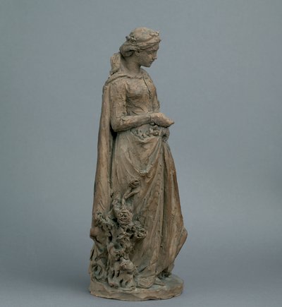 Girl in Medieval Dress, Picking Roses, c.1870 by English School